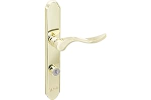 Wright Products - Serenade Mortise Keyed Lever Mount Latch with Deadbolt for Screen and Storm Doors, Polished Brass