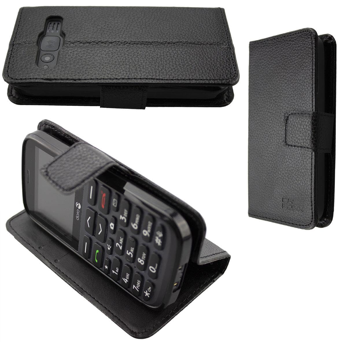 caseroxx Bookstyle-Case for Doro 1370/1372, Cover, faux leather, black, Card Slots & Magnetic Closure
