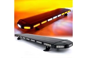 ZAWAYINE Safety Flashing 108 LED Amber White Emergency Light Bar - 47'' Strobe Beacon Warn Truck Waterproof for Construction Vehicles Tow Snow Plows