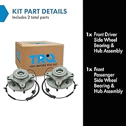 TRQ 2 Piece Front Wheel Bearing & Hub Assembly Set