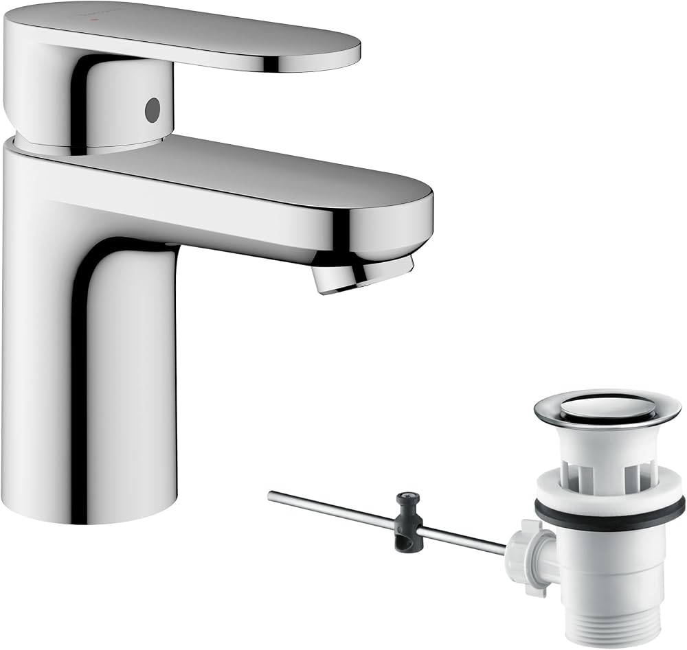 Hansgrohe Vernis Blend Basin Tap 70mm EcoSmart Chrome 71550000 with Pop-Up Waste