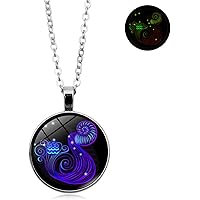 Spirit Necklace Zodiac, Serene Manifestation Necklace, Zodiac Pendant Necklace, 12 Constellation Luminous Stone Couple Neckla