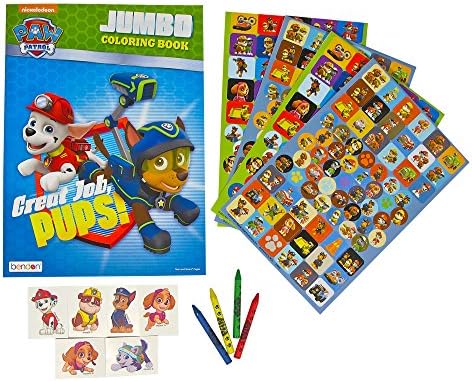 Little Boogers Paw Patrol Coloring Book, Crayons, 200+ Stickers & Temporary Tattoo