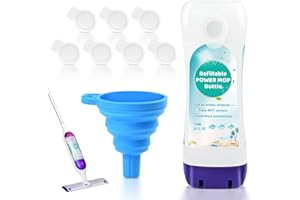 DrFlito Refillable Bottle Compatible with Swiffer Power Mop – 720ML / 24 FL.OZ Leak-Proof HDPE Reusable Solution Container wi