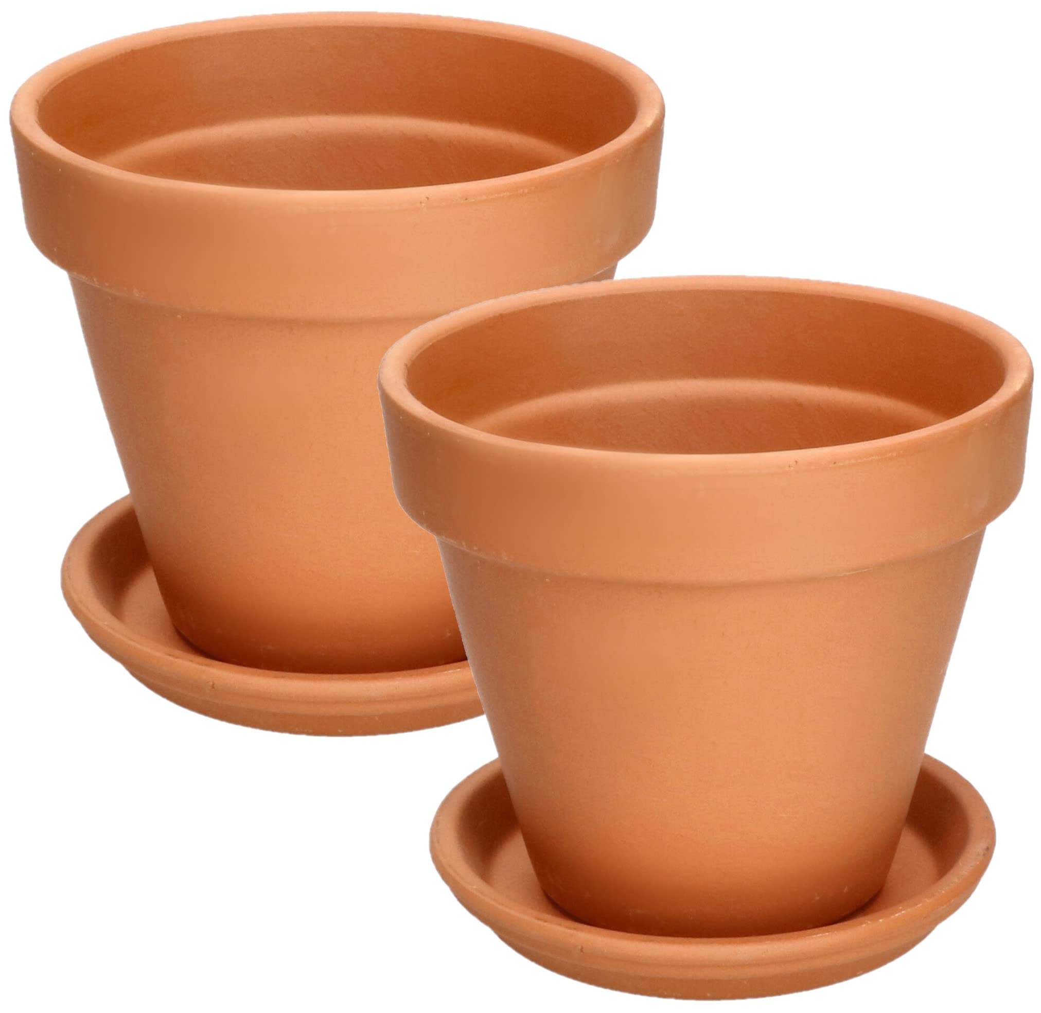 KOTARBAU® Set of 2 Terracotta Flower Pot, Diameter 17 cm, for Indoor Use and Gardens