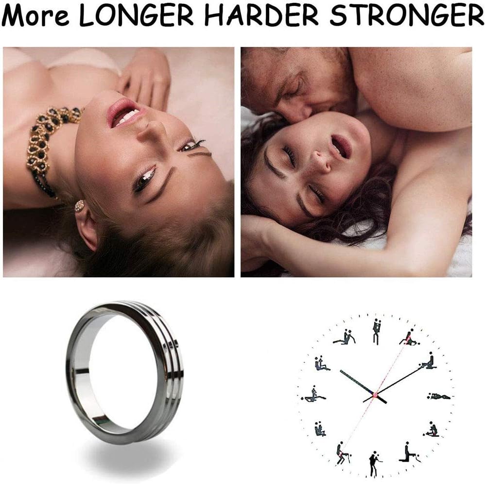 Enhancement Waterproof Sleeve Ring Enhancing Longer Harder Stronger Pennis Ring for Men Stainless Steel ??-?i/s ?ing Material Silver By Teanmy