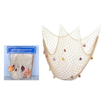 Lingreal Fischernetz Mit Muscheln Seaside Beach Mittelmeer Dekor