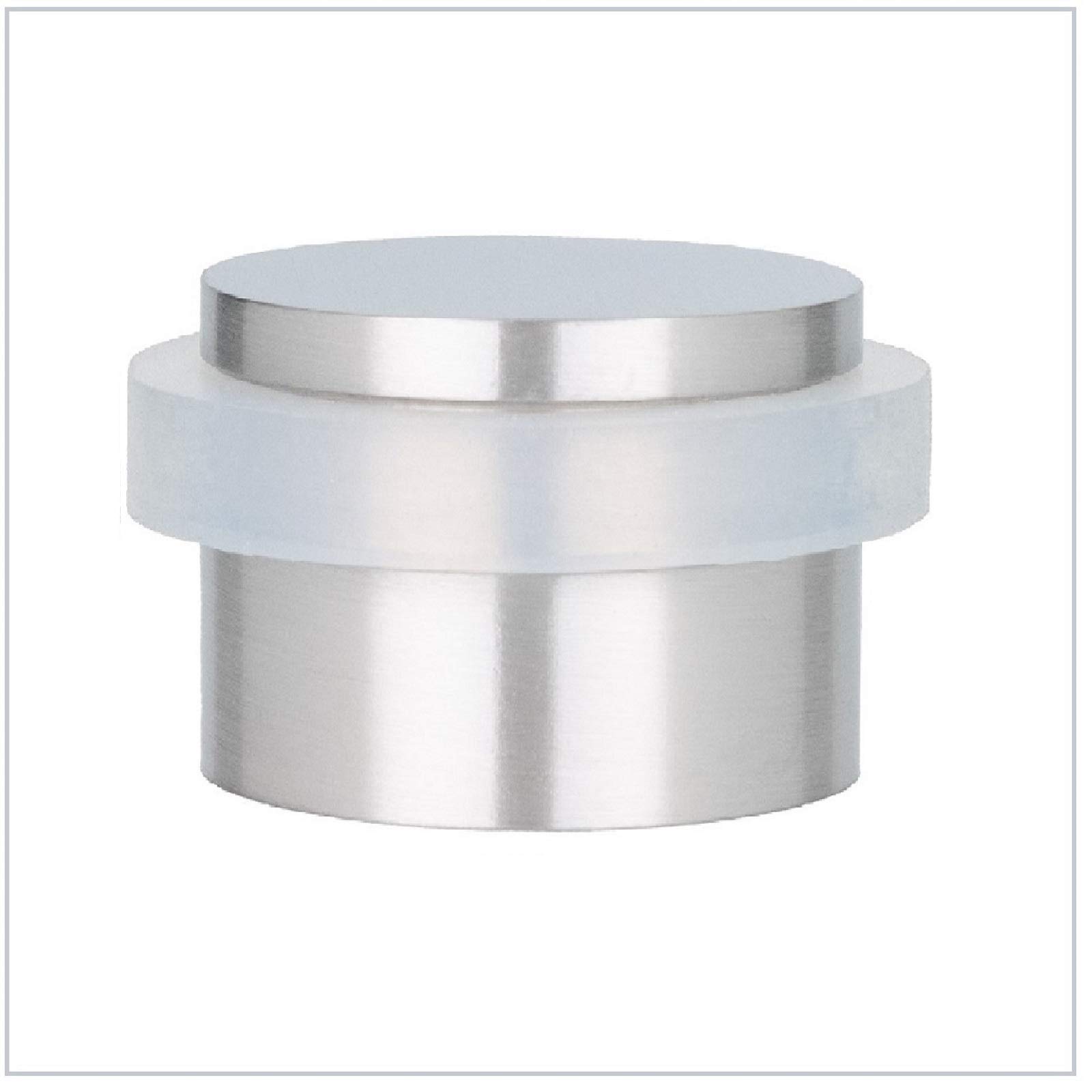 EVI Herrajes | Adhesive Floor Door Stop | Ø28x20mm | Stainless Steel Matte Finish | Protect Walls and Doors | Door Protector | 040140BAM