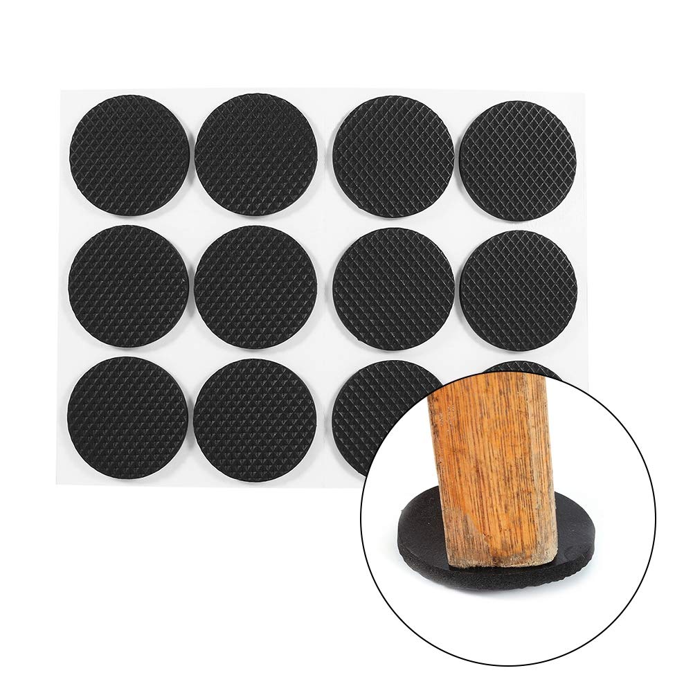 12 Pieces Rubber Feet Pads， Self-Adhesive Non Slip Furniture Pad for Protecting Floorboard and Furniture (Round)