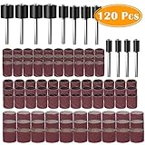 Paxcoo 120 Pcs Drum Sanders Set – 108 Pcs Sanding Sleeve Bands with 12 Pcs Sanding Drum Mandrel