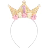 Canitor First Birthday Hat Sweet One Party Decorations 1st Birthday Girl Headband Crown Tiara for 1 Year Old Girl Gifts