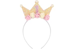 Canitor First Birthday Hat Sweet One Party Decorations 1st Birthday Girl Headband Crown Tiara for 1 Year Old Girl Gifts