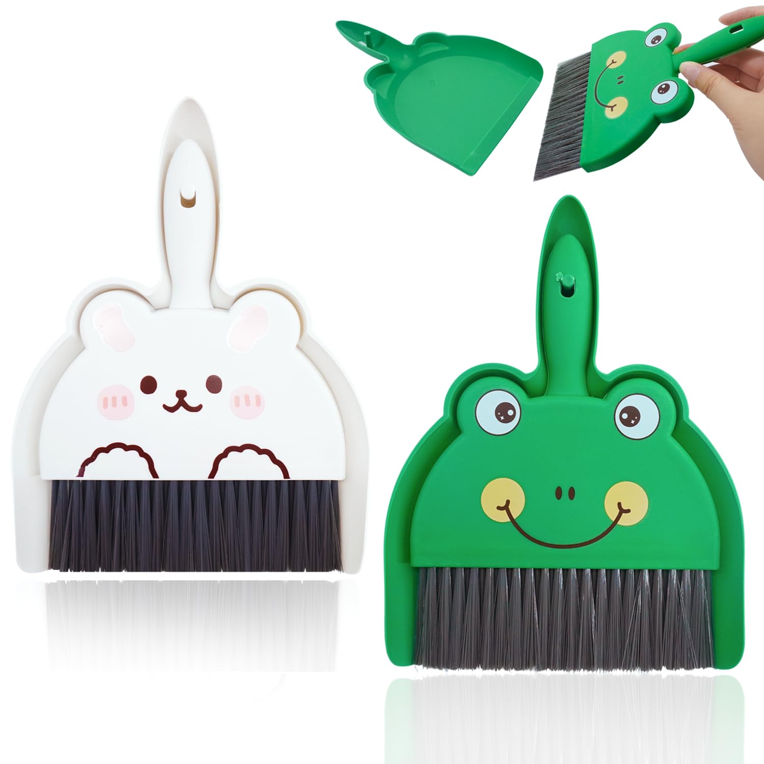 Photo 1 of 2Pcs Mini Broom and Dustpan Set,Each Set Comes with A Broom and A Dustpan Ldeal for Tight Spaces in Desk Boxes