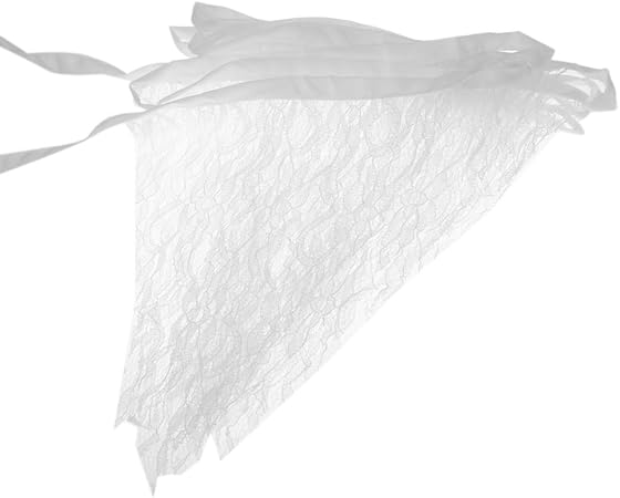 Amazon Co Jp 12pcsフラッグガーランド 三角旗 バナー 白いレースの旗三角のペナントのバナーのウェディングパーティの装飾 おもちゃ