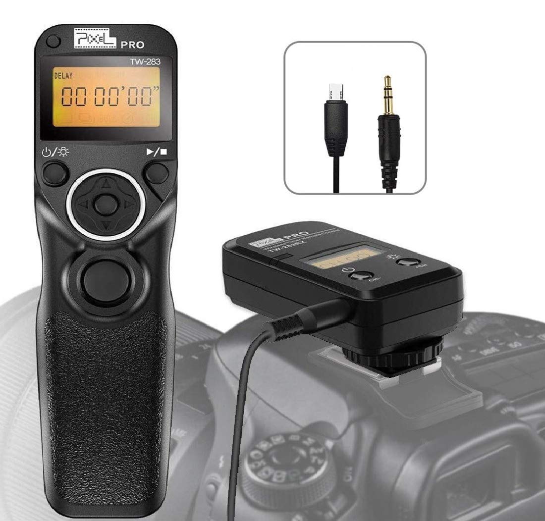 Pixel Wireless Timer Intervalometer Camera Release Remote Control TW-283 S2 for Sony a1, a9, a9m2, a7, a7M2, a7M3, a7RM5, a7RM4, a7S, a7SM2, a6600, a6500, a6100, RX100M6, RX100M7, HX99, HX90, HX400