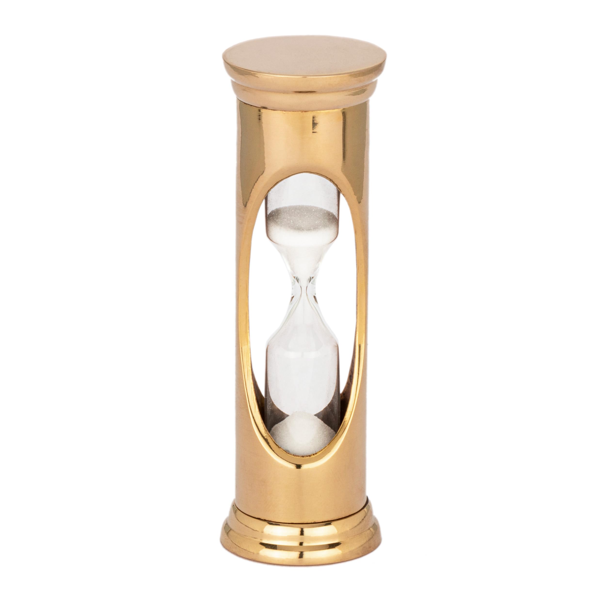 NKlaus Nautical Hourglass 3 Minutes Brass 9 x 3 cm Timepiece Maritime Decoration 14977