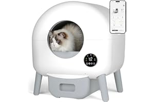 CCEOO TOY Self Cleaning Litter Box - Automatic Cat Litter Box self Cleaning, with 1 Roll Trash Bags and Mat, Small-White