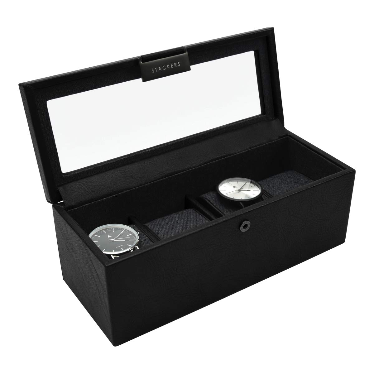 Stackers Mens Black 4 Piece Watch Box