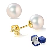 BAMIKI Round Akoya Cultured Pearl Earrings, 925