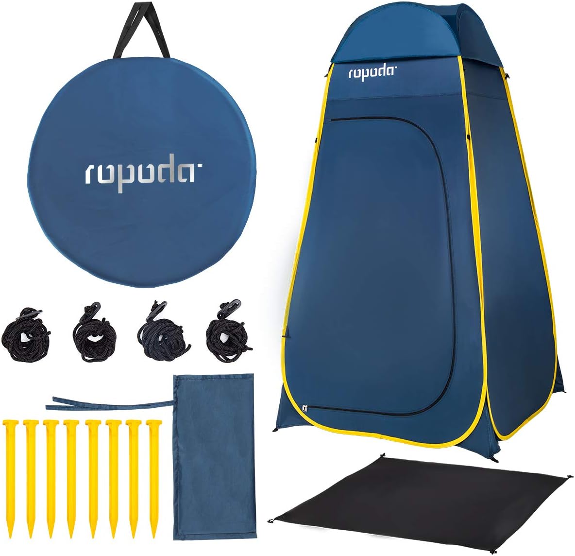ROPODA Pop Up Tent 83inches x 48inches x 48inches, Upgrade Privacy Tent, Porta-Potty Tent Includes 1 Removable Bottom, 8 Stakes, 1Removable Rain Cover, 1 Carrying Bag : Sports & Outdoors