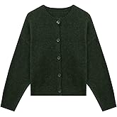 Floerns Women's Long Sleeve Cardigans Sweater Crewneck Button Front Fall Outfit Winter Clothes
