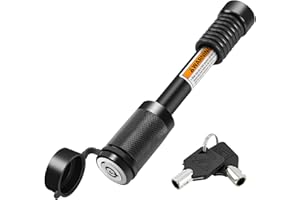 METOWARE Trailer Hitch Lock Hitch Receiver Pin Lock Fits Class III IV V and 2”- 3-1/2" Receiver with 5/8" Dia 4” Lock Pin and 8 Anti-Rattle Rubber O-Rings Receiver Hitch Lock (1 Pack)