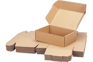 PHAREGE 10x7x3 inch Shipping Boxes 25 Pack, Brown Cardboard Gift Boxes with Lids for Wrapping Giving Women Men Presents, Corrugated Mailer Boxes for Packaging Mailing Small Business