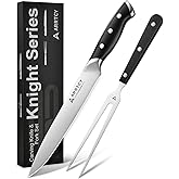 Carving Knife Set - Arrtcy 2 PCS Carving Knife and Fork for Turkey, BBQ - Razor Sharp German Stainless Steel Carving Set with