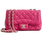 CHANEL What Goes Around Comes Around Women's Pre-Loved Pink Lambskin Mademoiselle Chic Shoulder Bag