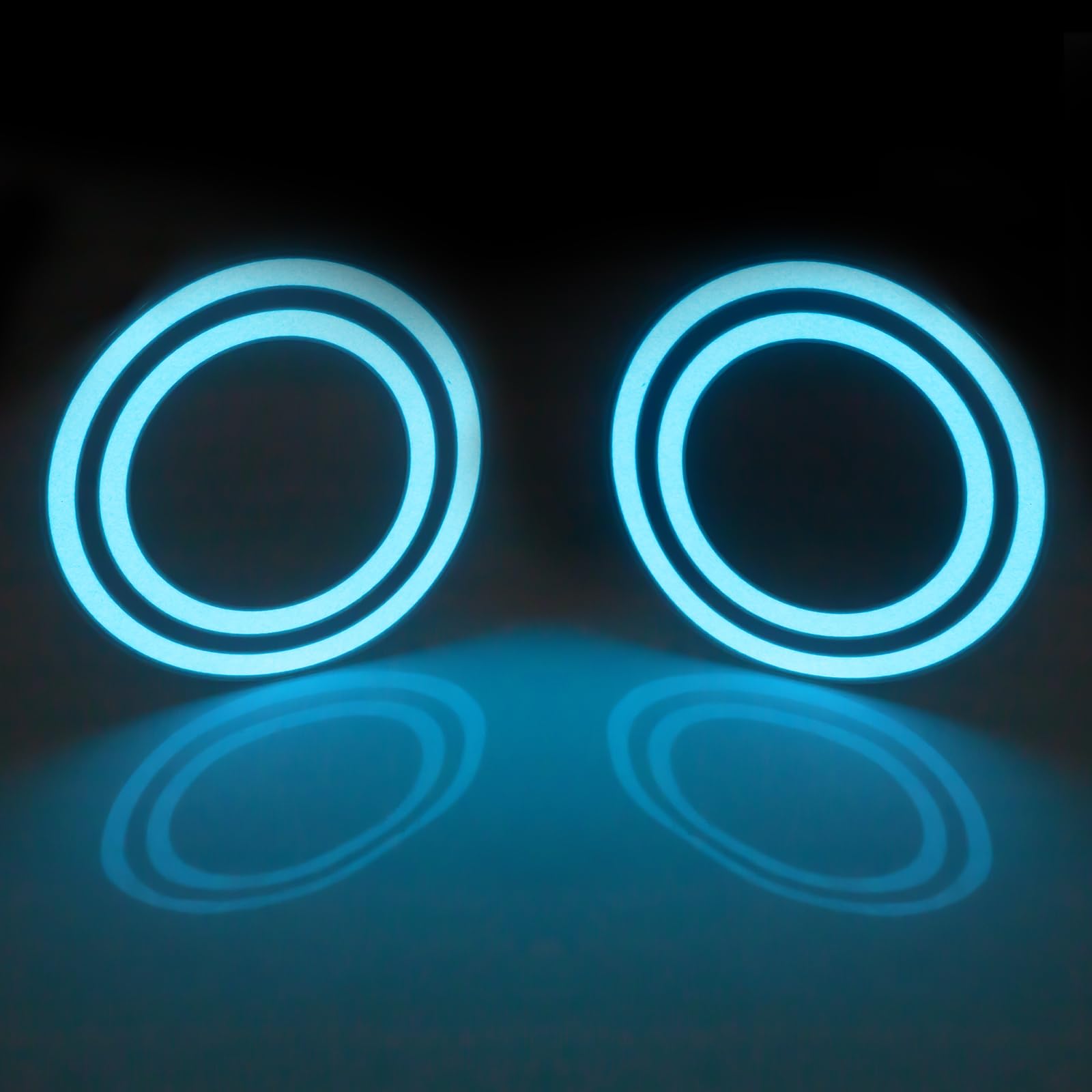 Ygmylandbb 13cm EL Panel Disc, 5.1 Inch Electroluminescent Backlight, Steady ON/Slow Flash/Fast Flash Modes, Decorative Light, 2Pcs (Blue)