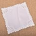 Milesky White Wedding Handkerchief Pure Cotton, Soft Ladies Hanky with Crochet Lace CH06