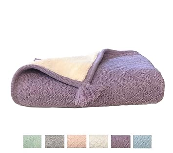 Amazon Com Effe Bebe Knoten Luxe Cable Knit Sherpa Baby Blanket