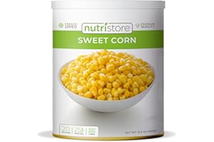 Nutristore Freeze-Dried Vegetables | Emergency Food Storage | 25-Year Shelf Life | Prepping Pantry Staple | Broccoli, Corn, Peas & More | Bulk Long-Term Survival Supply (1-Pack, Corn)