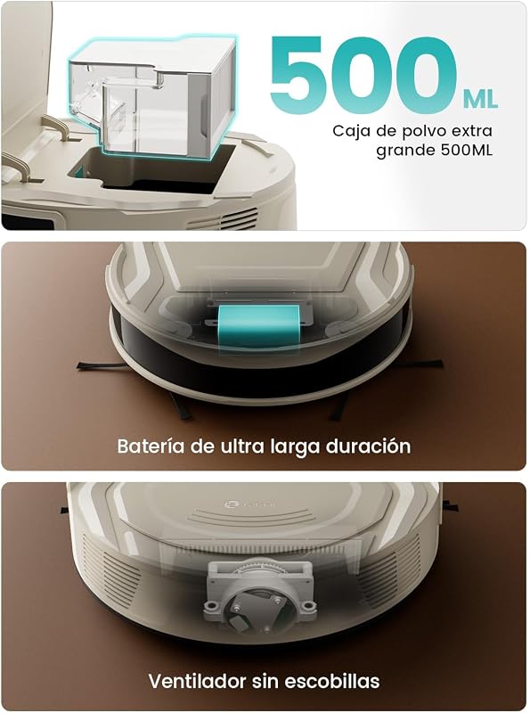 M210 Pro Robot Aspirador 2200Pa,Silenciador 55dB,120min Autonomía
