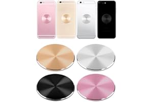 SALEX Cute Replacement Metal Plates Set 4 Pack for Magnetic Phone Holder. Kit of 4 Mix Round Discs Without Holes for Car Moun