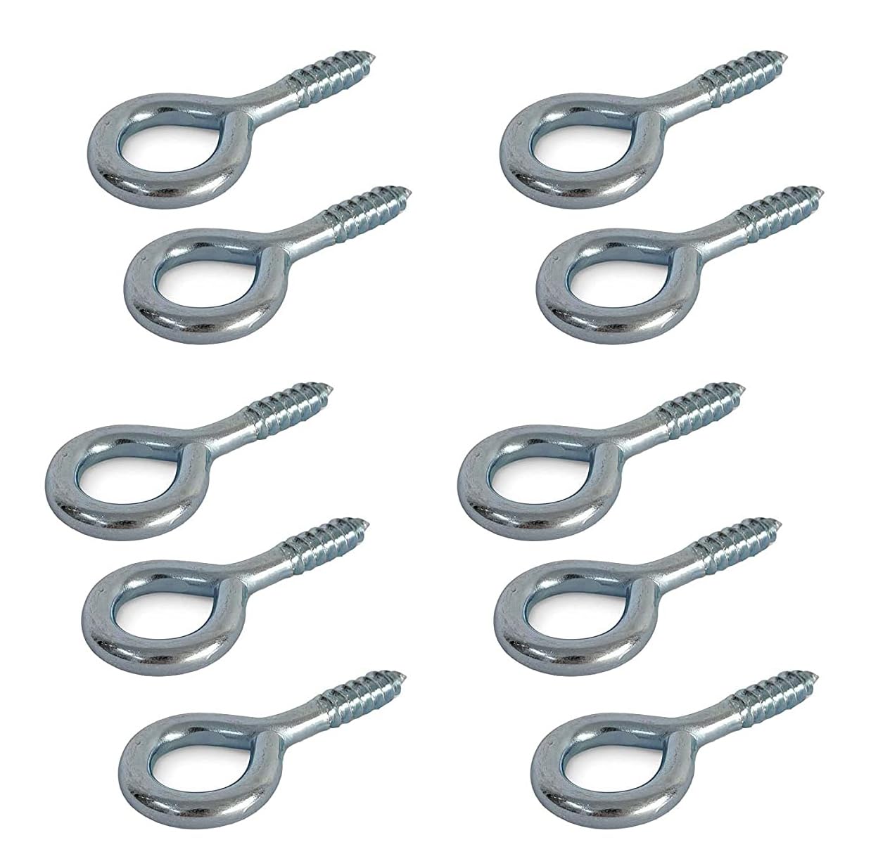 fiXte® Heavy Duty 75mm Screw Eye Bolt Lag Eye Bolt Fixing With 15mm Eyelet (Pack of 10)