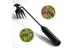 ZAVIKO Weed Puller Tool Garden Weed Pulling Tool, Weeder Hand Tool, Portable Gardening Hand Weeding Tool, 4 Claw Steel Hand Weeder Tool, Hand Weed Hound Weed Puller for Dandelion Remove Weeds for Garden Yard