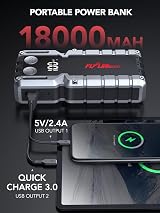 FLYLINKTECH 5000A Car Jump Starter Power Bank LED Light 18000mAh IP67 view 3