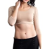 HALFTEE 3/4 Sleeve Layering Tee | Demi Cami for Women & Teens | Cute Crop Top | XS-6X