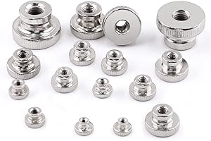 Tanstic 20Pcs M6x1.0mm Knurled Thumb Nuts Round Knobs Fasteners with Nickel Plated Adjusting Nuts Metric Thread