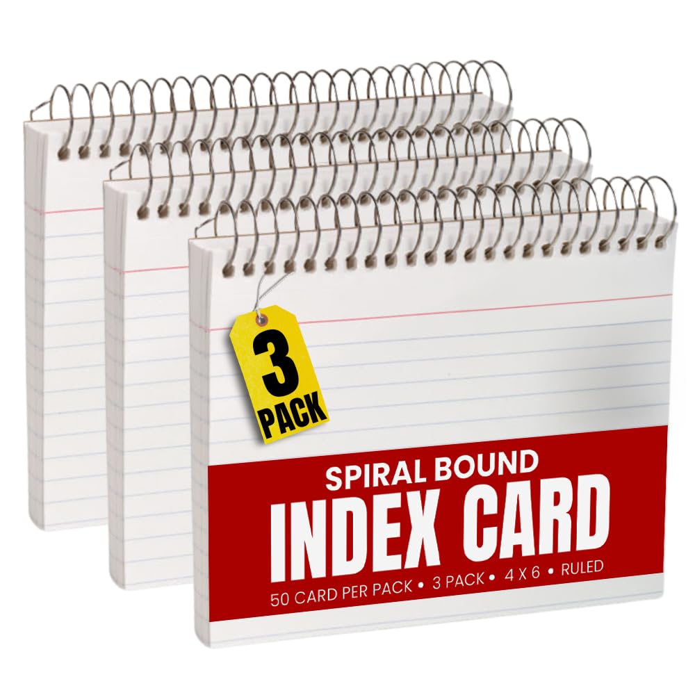Neon Spiral Index Cards, 3" X 5", Lined, Assorted Colors - 2 Pack, 100 Cards Total - View #5