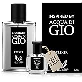 MONTWOOD Eau de Parfum – Long-Lasting Aquatic Fragrance for Men – 100mL Perfume Spray with Bonus 15mL Perfume Sample (Randomly Selected) – Inspired by Acqua di Gio Elixir