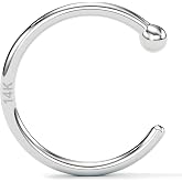 Body Candy 14k Solid Gold Nose Hoop Ring, Real Gold Hypoallergenic Nose Piercing Jewelry - Handmade in USA by Master Jeweler, 20 Gauge 5/16"