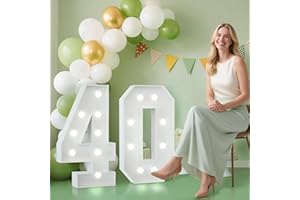 JoyMuse 2.3FT 40 Marquee Numbers, 40 Light up Numbers 40th Birthday Decorations for Birthday Party Anniversary Backdrop