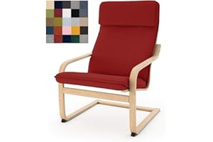 Vepping Lude Multi Colored Armchair Replacement Cover, Fits IKEA Poäng Armchair, Cushion not Included (Cushion Design 3, Cotton - Red)