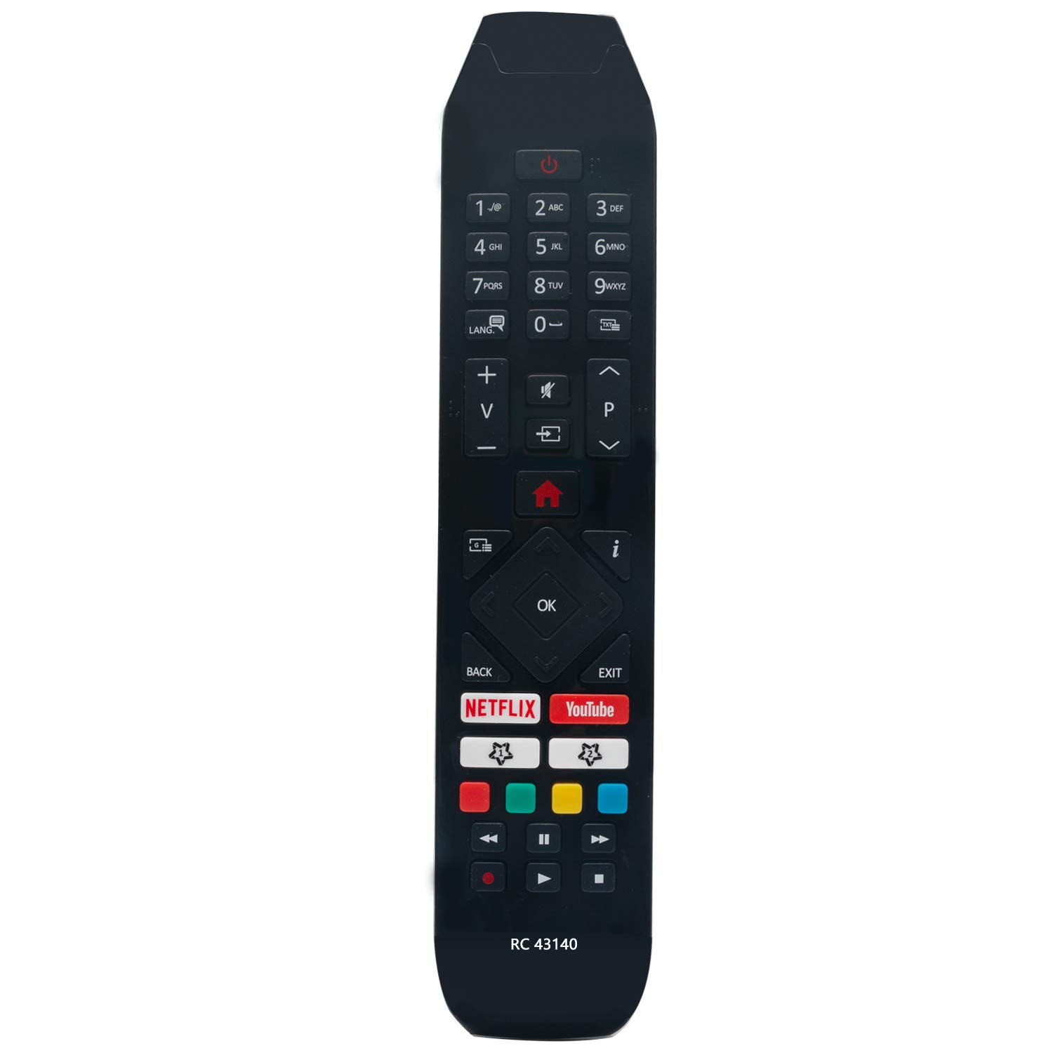 VINABTY RC43140 Remote Control Replacement for Hitachi 24HE2000 32HE2000 32HE4000 40HE4000 43HK6000 43HK6500 49HK6000 49HK6001 49HK6500 49HL7000 49HL8000 55HK6000 55HK6500 55HL7000 55HL9000G 65HL7000
