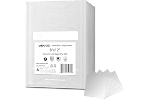 Wevac Quart 8 × 12 Inch, 200 Count, Vacuum Sealer Bags for Food Saver, Seal a Meal, Weston. Commercial Grade, BPA Free, Heavy Duty, Great for vac storage, Meal Prep or Sous Vide