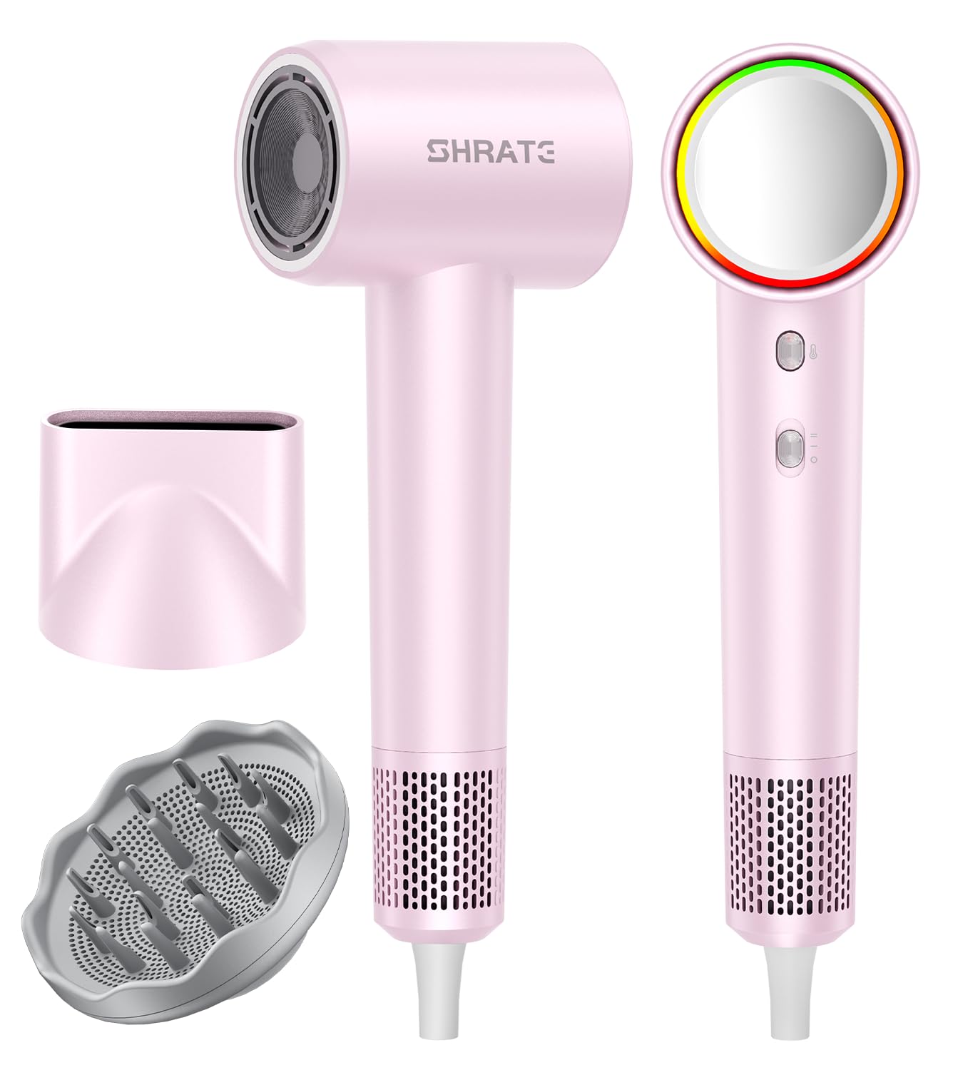 SHRATE Professional High Speed Ionic Hair Dryer | Ultra-Fast Drying | 500 Million Negative Ions | Low Noise | 160000 RPM | Compact Blow Dryer with Magnetic Diffuser for Faster Drying All Hair Types Image