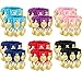 Zhanmai 6 Pairs Belly Dance Wrist Ankle Cuffs Bracelets Chiffon Gold Coin Belly Dance Costume Accessory (Deep Purple, Sapphire Blue, Lake Blue, Pink, Red, Black)