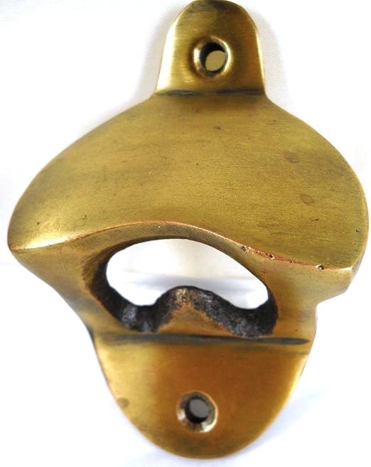 Amazon Com 1 X Brass Plated Wall Mount Bottle Opener By Insideout Brass Mounted Bottle Cap Opener Kitchen Dining